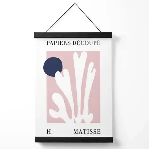 Matisse Floral Cutout Pink and Blue Medium Poster with Black Hanger