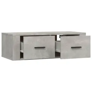 Berkfield Hanging TV Cabinet Concrete Grey 80x36x25 cm Engineered Wood