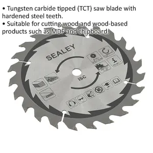 High-Performance 150mm TCT Cut-Off Saw Blade with Hardened Steel Teeth for Wood Cutting