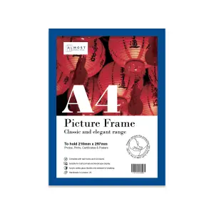 A4 Blue Picture Frame Fits A4 (21 x 29.7cm - 8.3 x 11.7in) Poster, Photo, Artwork, or Print.