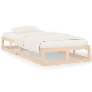 Berkfield Bed Frame 75x190 cm Small Single Solid Wood