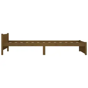 Berkfield Bed Frame Honey Brown Solid Wood 90x190 cm Single