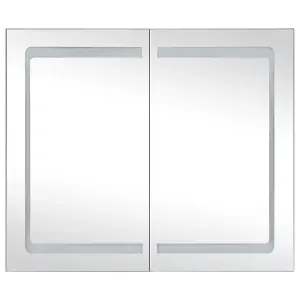 Berkfield LED Bathroom Mirror Cabinet 80x12.2x68 cm