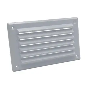 H-Smart White Louvre Air Vent 6'' x 3'' Plastic Grille with Removable Flyscreen Cover