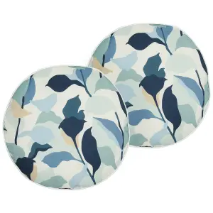 Set of 2 Outdoor Cushions VEGLINO Blue