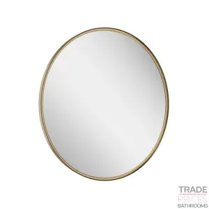 Solar 600mm Round LED Mirror in Brushed Brass