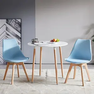 Nero Upholstered Dining Chair (Set of 2) Lake Blue / Beech