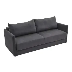 Dark Grey 3 Seater Corduroy Upholstered Sofa Bed Sleeper Couch Bed