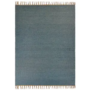 Jute Area Rug 160 x 230 cm Blue LUNIA