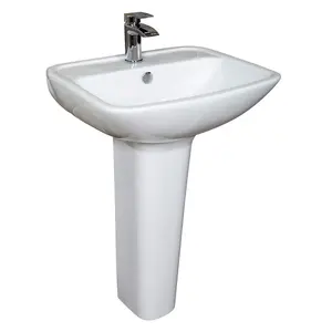 Thornfield White Close Coupled Toilet & Full Pedestal Basin Set