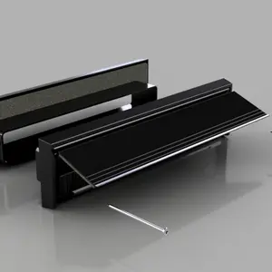 Door Letterbox PVC Metal Flap Cover Internal Twin Brush Draught Seal Black Effect