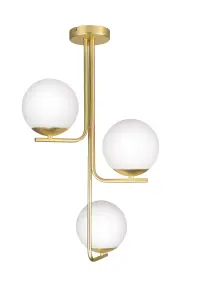 GoodHome Baldaz Brass effect 3 Lamp Pendant ceiling light, (Dia)400mm