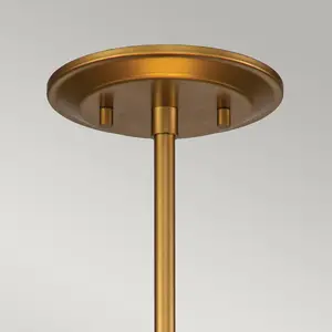 Luminosa Ziggy 2 Light Cylindrical Pendant Ceiling Light, Lacquered Gold