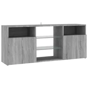 Berkfield TV Cabinet with LED Lights Grey Sonoma 120x30x50 cm