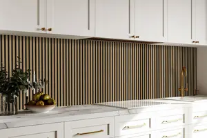 Wood Slat Wall Panels, Waterproof, Shiplap 300mm - Premium Natural Oak