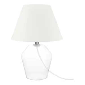 Cream & Clear Glass LED Table lamp