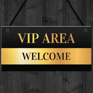 Red Ocean Novelty Welcome VIP AREA Home Bar Hanging Signs BBQ Garden Decor Signs Plaques