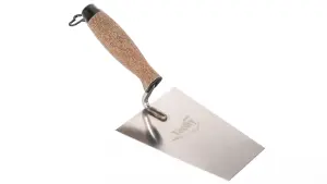 Toolty Bucket Trowel with Wooden Handle 160mm Stainless Steel for Scooping and Scraping Mortar Cement Plaster Masonry Brickwork K