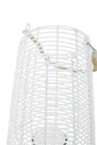 Interiors by Premier Lentigo Large White Rattan Lantern