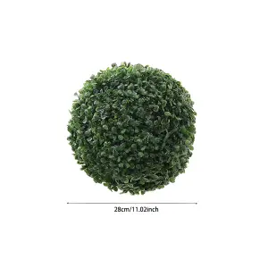 Artificial Boxwood Ball Topiary Trees Potted Decorative Plant Outdoor and Indoor Décor (28cm)