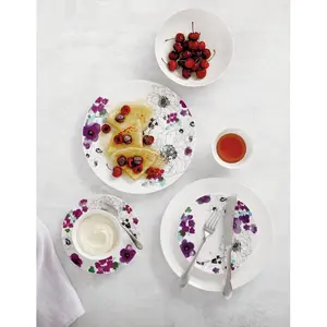 Viola 16 Piece Porcelain China Dinnerware Set - Service for 4