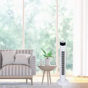 Mylek Tower Fan 34 Inch Cooling Cold Air Stand Fan Remote Control Oscillation and Timer White