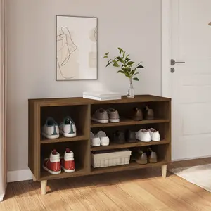 Berkfield Shoe Cabinet Brown Oak 102x36x60 cm Engineered Wood