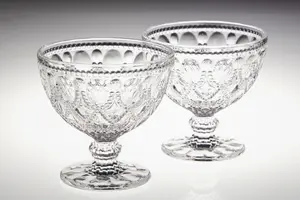 Maison by Premier Set Of Two Fleur Clear Glass Sundae Dishes