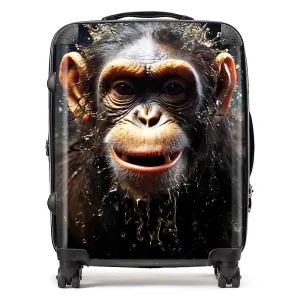 Realistic Monkey Face Splashart Suitcase - Large