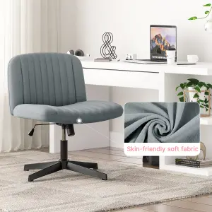 Stylish Armless Office Chair with Height Adjustable, Wide Seat, Perfect for Home Office and Bedroom-Grey