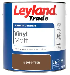 Leyland Trade Vinyl Matt Walls & Ceilings Emulsion Paint (S 6030-Y50R) 2.5L