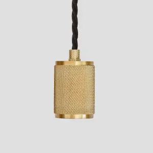 Industville Knurled Edison Pendant Light, 1 Wire, Brass