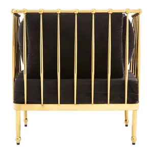 Novo Chair With Gold Finish Tapered Arms