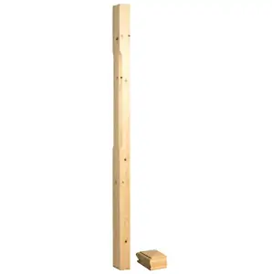 Solid Pine Complete Half Stop Chamfer Newel Post 90mm x 44mm x 1500mm Inc Cap UK Manufactured Traditional Products Ltd