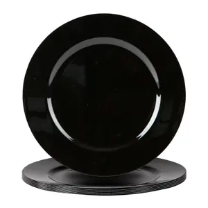 Metallic Charger Plates Set - Black - 12pc - Decorative Dinner Set by Harbour Housewares