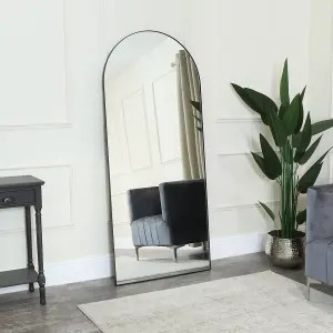 Melody Maison Large Black Arched Mirror 183cm x 80cm