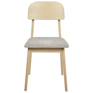 Set of 2 Dining Chairs SCANDIA Rubberwood Taupe