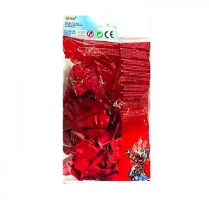 Globos Latex Plain Balloons (Pack of 100) Red (5in)