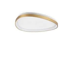 Ideal Lux Gemini 61cm ON-OFF Integrated LED Semi Flush Light Brass 3850Lm 3000K