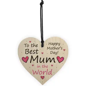 Mothers Day Gift Wooden Heart Mum Plaque Gift For Mum Mummy From Daughter Son