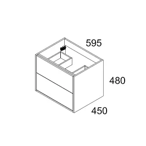 Banyetti Venti 600mm Wall Hung Vanity Unit with Basin - Ostippo Oak