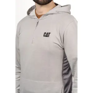 Caterpillar - Coolmax Quarter Zip Hoodie - Grey - Small