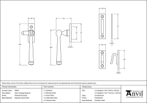 From The Anvil Polished Marine SS (316) Locking Avon Fastener