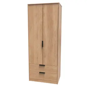 Fuji 2 Door 2 Drawer Wardrobe in Nebraska Oak (Ready Assembled)