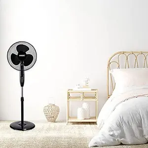 MYLEK Pedestal Fan 16" 45W with Remote Control - Oscillating Stand Fan with Timer, 3 Speed Settings