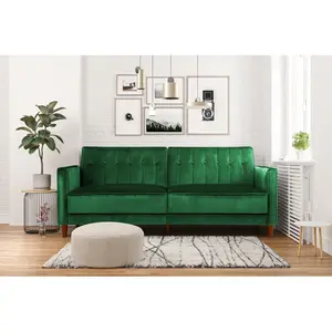 Bosco 3 Seater Velvet Reclining Sleeper Green Velvet