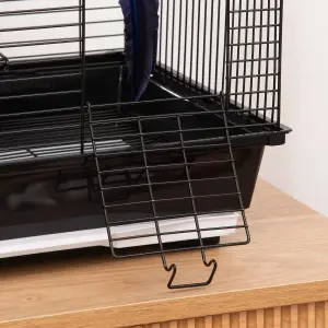 PawHut Metal Bird Cage, With Plastic Perch, Swing Ring, Handle, 39 x 33 x 47cm