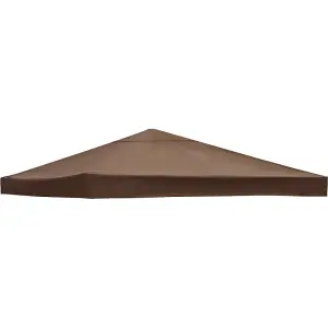 SunDaze 1-Tier Replacement Top Fabric for 3x3m Gazebo Pavilion Roof Canopy Coffee