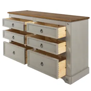 Premium Corona, Grey, 3+3 drawer wide chest of drawers