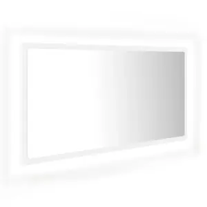 Berkfield LED Bathroom Mirror White 90x8.5x37 cm Engineered Wood